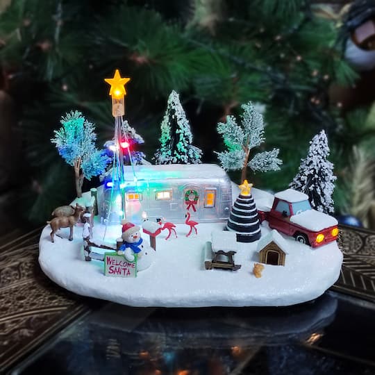 Moments in Time 12.25" Silver Camper Scene Décor
